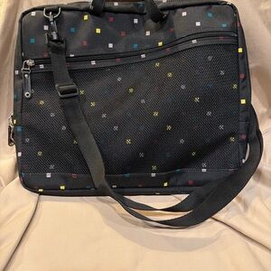 Burton Black Multicolor 15" Laptop Shoulder Bag Polyester Padded